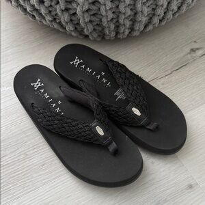 Amiani Black Women's Flip Flops Beach Shoes Size 9/27